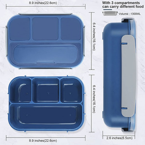 Bento hộp người lớn ăn trưa hộp container cho người lớn với 4 khoang ăn trưa container thực phẩm với đồ dùng - Product Image 5
