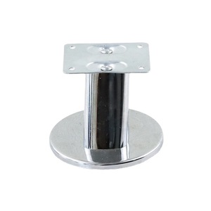 Furniture Legs Double Tube <b>Chrome</b> Plated Metal 100mm Heavy Duty Table Support Minimalist Design - Product Image 3