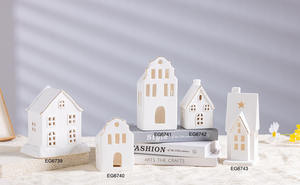 Factory Wholesale <strong>Christmas</strong> Miniature LED-Lighted Ceramic <strong>Houses</strong> for <strong>Village</strong> Decoration - Product Image 2
