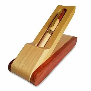 Wood Case Packaging High End Bamboo Wood Ballpoint Pen Gift Set Ballpen With Bamboo Box Fountain OEM Pens With Customized Logo