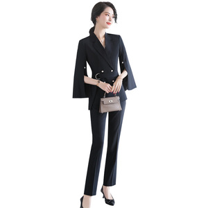 Conjunto <span class=keywords><strong>de</strong></span> 2 piezas <span class=keywords><strong>de</strong></span> moda Blazer <span class=keywords><strong>de</strong></span> doble botonadura suave con pantalón <span class=keywords><strong>Suite</strong></span> <span class=keywords><strong>de</strong></span> oficina - Product Image 2