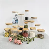Sublimation Blanks Sealed Bamboo Lid Glass Jars For Food Storage Suit For Sugar, Cookies,Rice Flour And Other Dry Food Storage