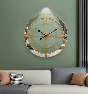 50 Mirrored Large Dropshipping Products 2024 Modern Luxury Wall Hanging Clock Decorative Metal Wall Watch Clock Home House Decor