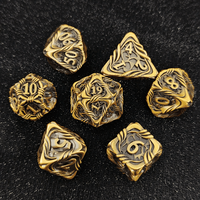 Dés de jeu polyédriques multicolores sculptés en spirale, 7 pièces avec des chiffres audacieux pour les jeux de table RPG DND