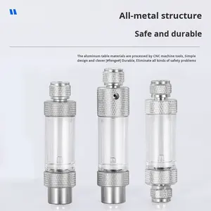 Moderno 5W DIY <span class=keywords><strong>acuario</strong></span> <span class=keywords><strong>CO2</strong></span> difusor <span class=keywords><strong>Kit</strong></span> Metal burbuja contador válvula de retención regulador único doble cabeza para sala de estar acuarios - Product Image 2