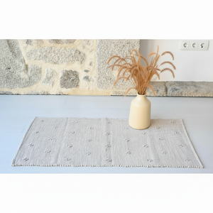 Tapis gris Tapis de table à manger Tapis en coton Tapis de sol Chambre à coucher Tapis d'intérieur et d'extérieur fait main Achat en gros - Product Image 1