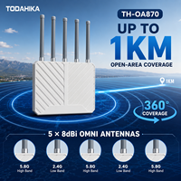 Repetidor de Red WiFi 6 para Exteriores AX3000 con 5 Antenas, Punto de Acceso Gigabit PoE IP67 de Doble Banda