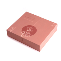 Calendrier de l'Avent de Noël Personnalisé Écologique et Biodégradable – Boîte de 24 Jours avec Lamination Mate, Doublure en Éponge, Rose, Compte à Rebours, Boîte Vide