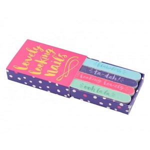 Juego de manicura de papel recubierto de color, caja de cajón, tablero de <span class=keywords><strong>esmeril</strong></span>, pegatinas para limas de uñas, proveedor de embalaje personalizado - Product Image 1