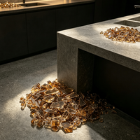 Pierres de verre brisé solides Shunhua, effet miroir réfléchissant, pour la décoration intérieure (cuisine, chambre, école) et extérieure (jardin)