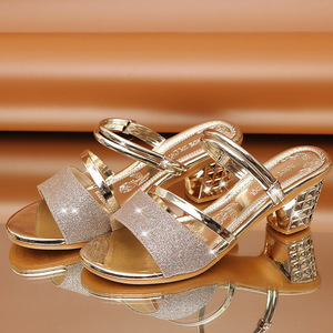 Sandalias de tacón medio con punta abierta y tacón grueso estilo coreano para mujer, verano 2026, dos formas de usar, parte superior de PU, suela compuesta - Product Image 5