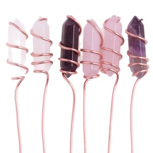 Bijoux Daisy - Ornement floral en cristal rose naturel, baguette magique <span class=keywords><strong>Harry</strong></span> Potter faite à la main pour le jardin - Product Image 5