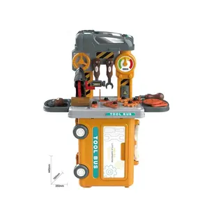 玩具家居环保新设计3合1高品质玩具儿童角色扮演玩具巴士Diy玩具儿童学习假装角色扮演