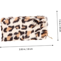 Mini portefeuille personnalisé pour clés de téléphone portable Pochette moelleuse Cadeaux pour filles Pochette en peluche léopard pour femmes 7.4 pouces Porte-monnaie Western