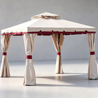 Pergola de jardin en tissu imperméable à double toit ventilé, structure en aluminium thermolaqué, moderne, pour cour et balcon, 3x3m, idéale pour les événements
