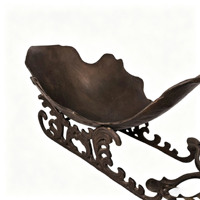 Vintage gietijzeren metalen ambachtelijke rendier-slede schaal ornament snoep fruit opbergkom voor thuis kerstdecoratie bureau