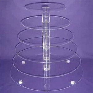 5 Tầng Bánh Đứng Chủ 5 Lớp Kính Hữu Cơ Wedding Cupcake Đứng - Product Image 6