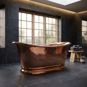 Bañera de Cobre Independiente con Base Decorativa, Diseño Moderno Hecho a Mano, Estilo Antiguo, Acabado Brillante, Económica - I H C - Product Image 1