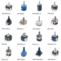 WX110 et WX010 Potentiomètres bobinés à un tour à arbre métallique rond de 6mm avec différentes valeurs de résistance (10 Ohm - 22K Ohm)