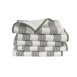 Chiffons de nettoyage en microfibre de charbon de bambou rayés, antibactériens, pour la vaisselle, carrés, en microfibre, pour la cuisine, multi-usages - Product Image 4
