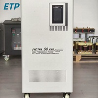 Stabilisateur de tension automatique 3 phases AC 50 kVA 380 V avec écran LCD, protection contre les surtensions, en cuivre, SVC 50 Hz, pour applications industrielles