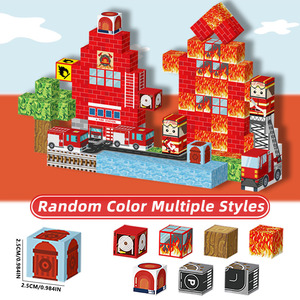 118-Teilige Magnetische Bausteine zum Bauen einer 3D-Feuerwache Konstruktionsset MINT-Spielzeug 1-Zoll Magnetwürfel Montessori Sensorikspielzeug - Product Image 3