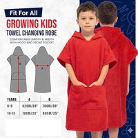 Poncho de surf à capuche pour enfants BKD Custom 100% coton, robe de bain longue pour garçons et filles de 6 à 13 ans, serviette de bain à absorption rapide