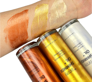 MLM New Trending Organic Shimmering Dry Oil for Hair <b>Face</b> & Body Shiny Makeup with Private Label Body Shimmer Oil - Product Image 1