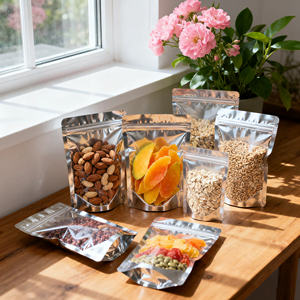 Quantité minimale de commande 100pcs Stand Up Feuille Sac 14*19cm Avec Fenêtre Transparente Pour Popcorn Chips Snack Emballage En Aluminium Barrière Refermable Alimentaire Sac - Product Image 6