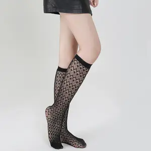 2021 fishnet female knees sexy anti-hook mesh stockings fish net mid-calf stockings socks