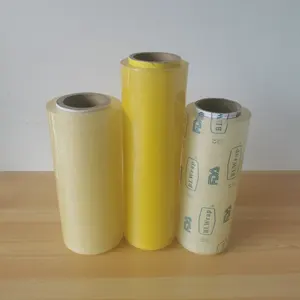 Rolo de filme plástico antiembaçante de PVC de qualidade alimentar para cozinha, impresso personalizado, transparente, usado