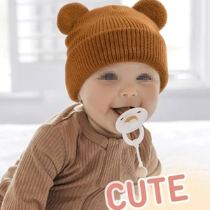 Bonnets en pur coton avec oreilles <span class=keywords><strong>d</strong></span>'ours pour bébés et jeunes enfants - Product Image 5