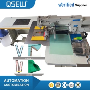 QS-3020-L Polo Shirt Triangle Point Side Vents Setting <b>Machine</b> T Shirt V Shape <b>Splitting</b> Garment Pattern Template Sewing <b>Machine</b> - Product Image 1