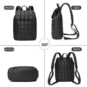 2025 Casual Puffer <strong>Padded</strong> Backpacks Lightweight Waterproof Solid Color Shoulder Bag for Travel and Hiking - Product Image 4