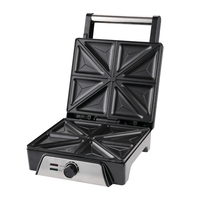 Appareil à panini et gaufres électrique antiadhésif avec thermostat réglable en aluminium 2000W pour le petit-déjeuner à usage domestique
