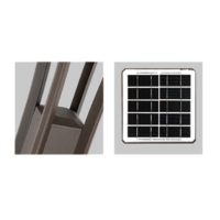 Lampadaire extérieur LED pour pelouse, lumière de jardin solaire 1-3W 5V 3.5AH 120LM/W PC Aluminium IP65 170XH700MM
