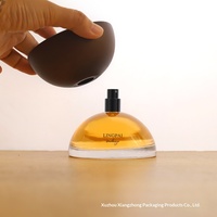 Botol Parfum Semi-Bulat Kaca Transparan Besar dengan Nosel Semprot, Dapat Diisi Ulang, Logo Dapat Disesuaikan Melalui Sablon Sutra
