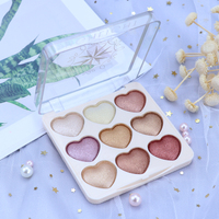 Nouvelle tendance Logo personnalisé marque privée 9 couleurs Palette de surligneurs Poudre scintillante Bronzer Palette de surligneurs