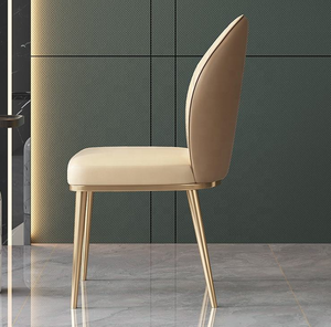 Meubles de salle à manger de luxe, dossier élégant doré, rembourrage <span class=keywords><strong>en</strong></span> cuir, chaises de salle à manger pour hôtel, <span class=keywords><strong>Restaurant</strong></span>, événement - Product Image 5