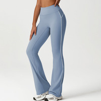 YIYI Vente en gros Pantalon de yoga évasé taille haute pour femmes Nouveau legging évasé couleur bloc Gym Running Dance Pantalon de yoga à jambes larges