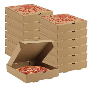 7.3x7.3x1.6 "크래프트 골판지 피자 상자 꺼내 용기 선물 포장 상자 테이크 아웃 우편 배송 저장