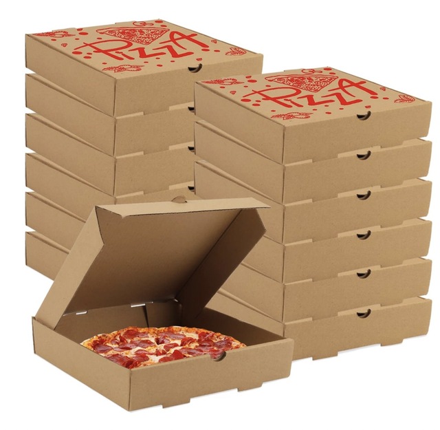 7.3 X 7.3 X 1.6" Kraft Corrugated Cardboard Pizza Boxes Take Out Containers Gift Packing Boxes Takeaway Mailing Shipping Storage