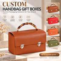 Boîte cadeau de luxe en cuir PU au design créatif personnalisé pour la Fête de la Mi-Automne, boîte d'emballage pour gâteaux de lune avec poignée et serrure