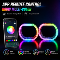 Nouvelle version améliorée 3.0 - Feux de jour Angel Eye 5D de 3 pouces - Contrôle à distance par application RGBW - Blanc, jaune, effet de poursuite - Feux LED de voiture