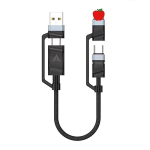 PVC bện Nylon Áo khoác bốn-in-one siêu nhanh sạc 120W USB Type-C cáp cho điện thoại di động máy tính máy in tai nghe - Product Image 1