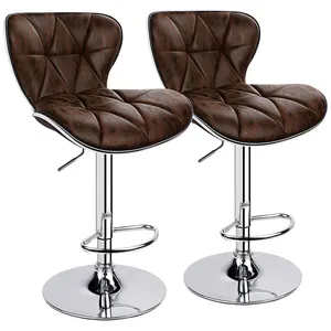 Custom Logo Modern Kitchen Counter Bar Stool Luxury adjustable Height Swivel Bar Chairs
