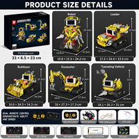 Kit de Robótica Educativo para Programación, Bloques de Construcción, Juguete de Ingeniería, Vehículo, Bulldozer/Robot/Excavadora, Autos de Construcción