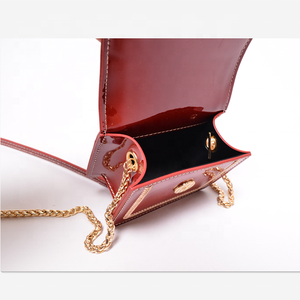 Mini <strong>Red</strong> Patent <strong>Leather</strong> Handbags Small Shoulder Bags Crossbody <strong>Purses</strong> with Embroidery Christmas Gift for Women - Product Image 4