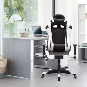 Chaise de jeu exécutive de style moderne, dossier haut inclinable, ergonomique, en cuir PU, avec repose-pieds pour jeux sur ordinateur et bureau 5727C Ye - Product Image 5