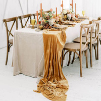 Chemin de table en velours moderne exclusif, best-seller haut de gamme, couleur unie, pour décoration de mariage et de fête, nappe longue